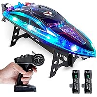 Force1 Velocity Pro LED RC Boat - Underwater RC Speed Boat, Remote Control Boat for Pools and Lakes, Mini RC Boat LED Lights, 2.4GHZ Remote Control Boats for Adults and Kids, 2 Rechargeable Batteries