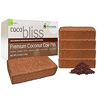 Coco Bliss Coco Coir (650 Grams, 5 Bricks) - Compressed Coco Coir Bricks with Low EC and pH Balance - High Expansion Coco Fiber for Herbs, Flowers, Planting - OMRI Listed Renewable Coconut Soil