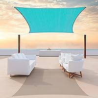 ColourTree 16' x 20' Turquoise Rectangle CTAPR1620 Sun Shade Sail Canopy Mesh Fabric UV Block UPF50 - Commercial Heavy Duty - 190 GSM - 3 Years Warranty