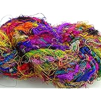 100g Recycled Sari Silk Yarn Hand-Spun Multicolor Soft Yarns