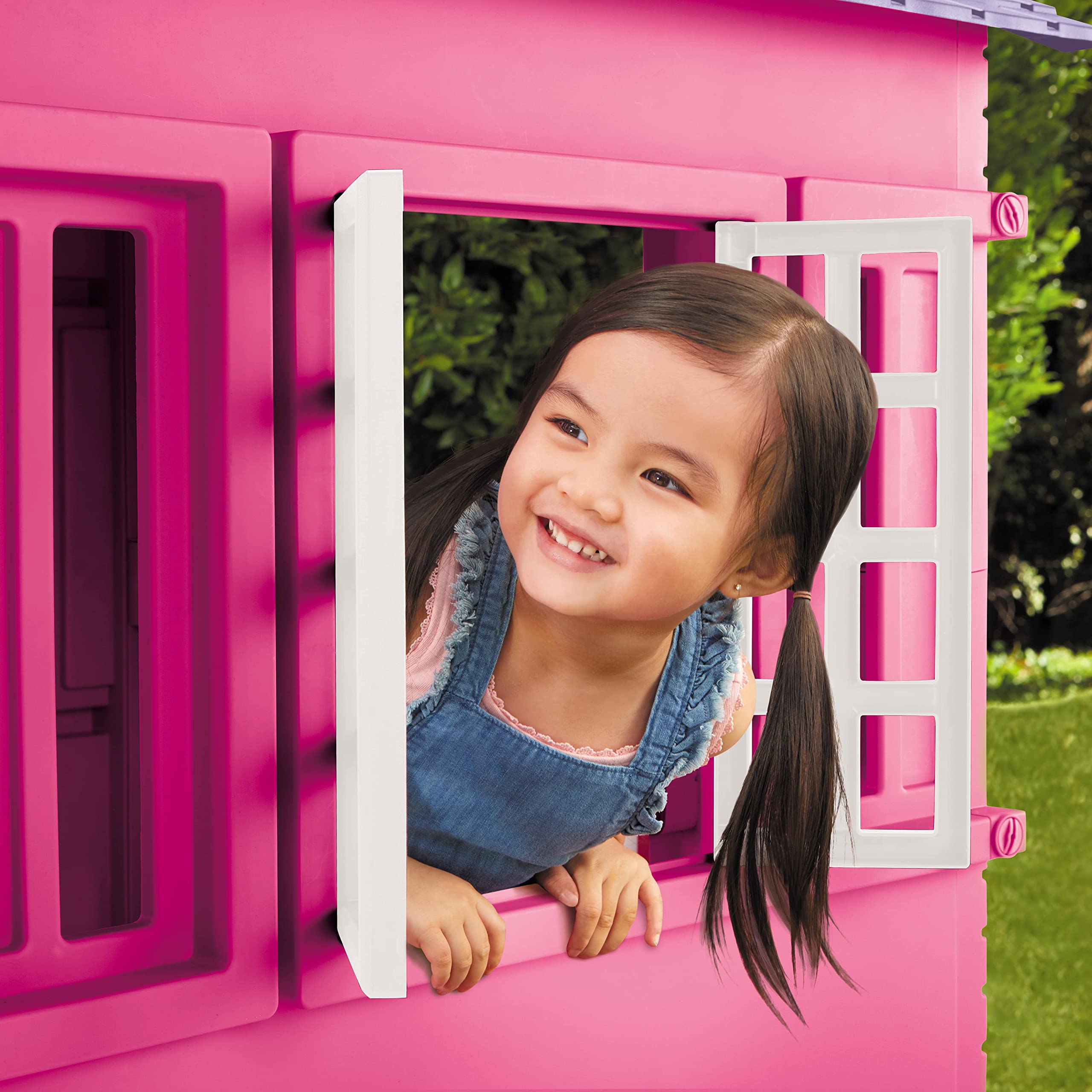 Little Tikes Cape Cottage Pretend Princess Playhousefor Kids, Indoor Outdoor, with Working Doors and Windows, for Toddlers Ages 2+ Years,Pink,Large