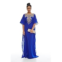 Covered Bliss Aceil Kaftan for Women -3/4 Sleeve Maxi Dress, Elegent Luxury Party Wear