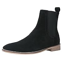 Chelsea Boots Men Suede Casual Dress Boots Ankle Boots Formal Shoes Black Brown Grey