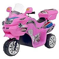 Lil' Rider Ride on Toy, 3 Wheel Motorcycle Trike for Kids by Rockin' Rollers – Battery Powered Ride on Toys for Boys and Girls, 3 - 6 Year Old, Large, Pink