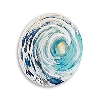 Round Sea Waves Nautical Ocean Wood Wall Art, Design by Stacy Gresell