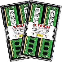 A-Tech 64GB Kit (4x16GB) DDR4 2666MHz PC4-21300 ECC RDIMM 2Rx8 1.2V Dual Rank ECC Registered DIMM 288-Pin Server & Workstation RAM Memory Upgrade Modules (A-Tech Enterprise Series)