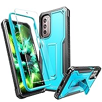 FITO for Moto G Stylus 5G 2022 Case(Only for 5G Version), Dual Layer Shockproof Heavy Duty Case with Screen Protector, Built-in Kickstand (Blue)
