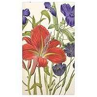 Tiger Lily Disposable Guest Towels - 32 Count | 2-Ply Buffet Napkins | Kitchen or Bathroom Décor or Party Tableware