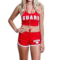 Womens Guard Crop Top Outfit (Shorts + Top + Whistle) | Costume Outfit for Girls