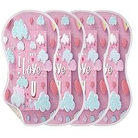 Pink Love Muslin Baby Burp Cloths 4 Pack, Cotton Bibs Face Towel,Absorbent and Soft Burping Rags for Newborn Boys and Girls,22 x 11 Inch