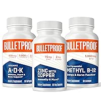 Triple Threat Strength Bundle, Vitamins A-D-K, 30 Softgels, Zinc with Copper, 60 Capsules, Methyl B-12, Spearmint Flavor, 60 Lozenges