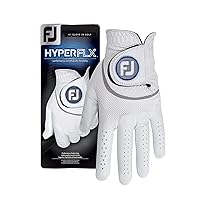 FootJoy Men's HyperFLX Golf Gloves White Medium/Large, Worn on Left Hand