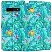 Wallet Case Replacement for Samsung Galaxy Note 20 Ultra S21 FE S10 5G S20 A01 A03 A50 Believe Flip Cover Magnetic Scottish PU Leather Kawaii Dino Nessie Folio Snap Card Holder Loch Ness Monster