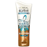 L'Oreal Paris Elvive Extraordinary Oil Rapid Reviver Deep Conditioner, Hydrates Dry Hair, No Leave-In Time, with Damage Repairing Serum and Hair Oil, 6 oz.