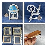 AirAds (Lot 4) 1:12 Scale Dollhouse Miniatures Accessories Globe map Photo Frames Handloom Coffee Table