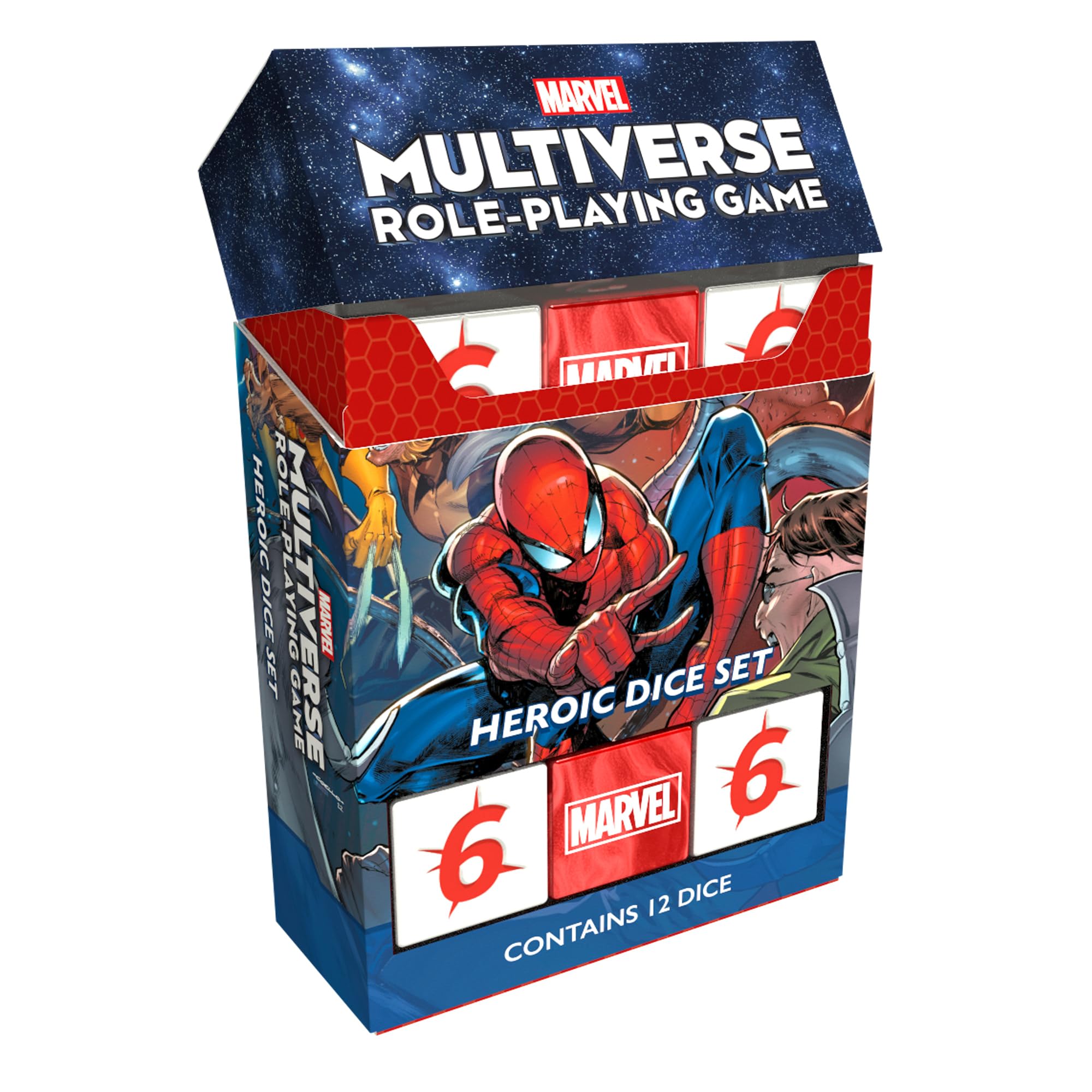 Marvel Multiverse Roleplaying Game HEROICE DICE Set Acrylic Dice for Immersive Experience, Official Game Accessory for The Marvel Multiverse RPG - Made by CMON