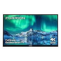 Furrion Aurora 55-Inch Full-Shade 4K LED Outdoor Smart TV - Weatherproof Outdoor Television w/ HDR10, Anti-Glare, 400-Nit LED Screen, Impact-Resistant Screen, External Antenna for Shaded Outdoor Areas