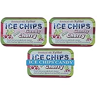 ICE CHIPS Xylitol Candy Tins (Sour Cherry, 3 Pack) - Includes BAND as shown