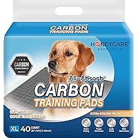 All-Absorb Puppy Training Pads Dog Potty Pads Absorb Eliminating Urine Odor, Jumbo-Size Charcoal Puppy Pee Pad (Carbon, XL 28x34 inch, 40ct)