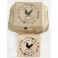 | Egg Cartons Stamp | Personalized Eggs Carton Stamps | Chicken Eggs Stamper | Custom Wooden Rubber Stamp | Farm Stampers (3x3 inches)