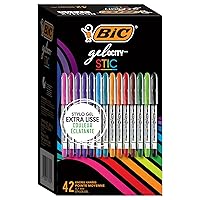 BIC Gel-ocity Smooth Stic Gel Pen, Medium Point (0.7mm), Assorted Colors, 42-Count, Vibrant and Smooth Gel Ink Pens