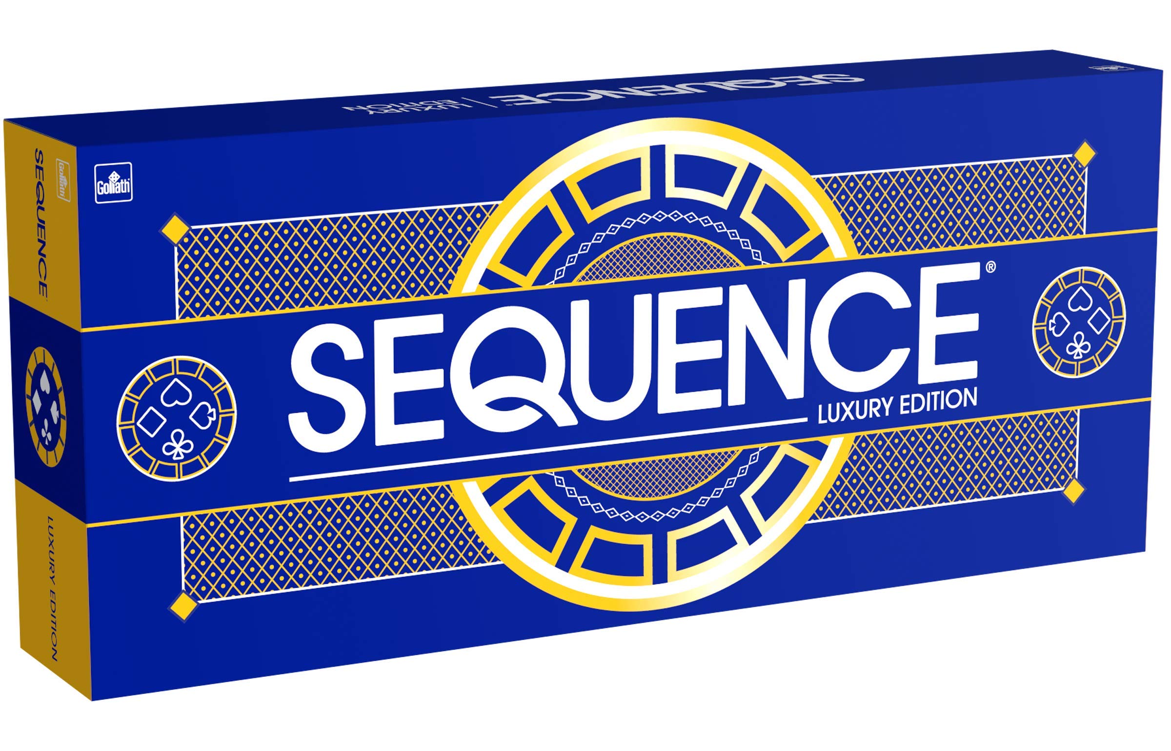 Sequence Luxury Edition - Stunning Set with Deluxe, Cushioned, Roll-Flat Game Mat - Amazon Exclusive by Goliath , Blue, 2-12 players