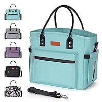 Insulated Lunch Bag for Women Men,Adult Lunch Box for Women with Adjustable Shoulder Strap,Portable Large Lunch Tote Bag for Office Work Picnic Beach,Reusable Lunch Cooler Bag
