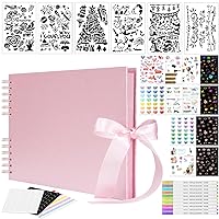 Bemece Scrapbook, 12 x 8 Inches Scrapbook Albums With 80 Pages, DIY Memory Scrap Book For Wedding, Anniversary, Birthday, Travel, Friends, Baby - Pink