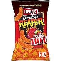 Herr’s Cheese Curls, Carolina Reaper Flavor, Gluten Free Snacks, 6oz Bag (12 Count)