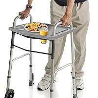 Bluestone Walker Tray- Upright with Holders-Universal Table Fits Most Standard Folding Walkers-Home Mobility Medical Equipment Accessories, 1 Count (Pack of 1)