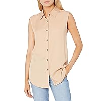 The Drop Women's Allie Sleeveless Button Front Shirt