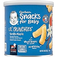 Gerber Snacks for Baby Lil Crunchies Vanilla Maple, 1.48 Oz Can