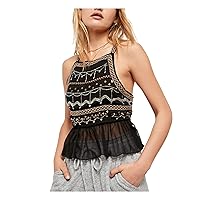 Free People Womens Beaded Open Back Cami Tank Top