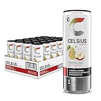 CELSIUS Sparkling Fuji Apple Pear, Functional Essential Energy Drink, 12 Fl Oz (Pack of 24)
