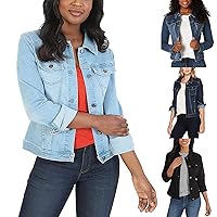 DESKABLY Women'S Cardigan Denim Jacket Coat Fashion New Long Sleeve Button Open Front Long Cardigan Cowboy Outerwear Tops