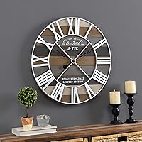 Gray Maritime Farmhouse Planks Clock, American Crafted, Gray, 24 x 2 x 24 ,
