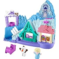 Fisher-Price Little People Toddler Playset Disney Frozen Arendelle Sledding Adventures with Elsa & Olaf Figures for Ages 18+ Months