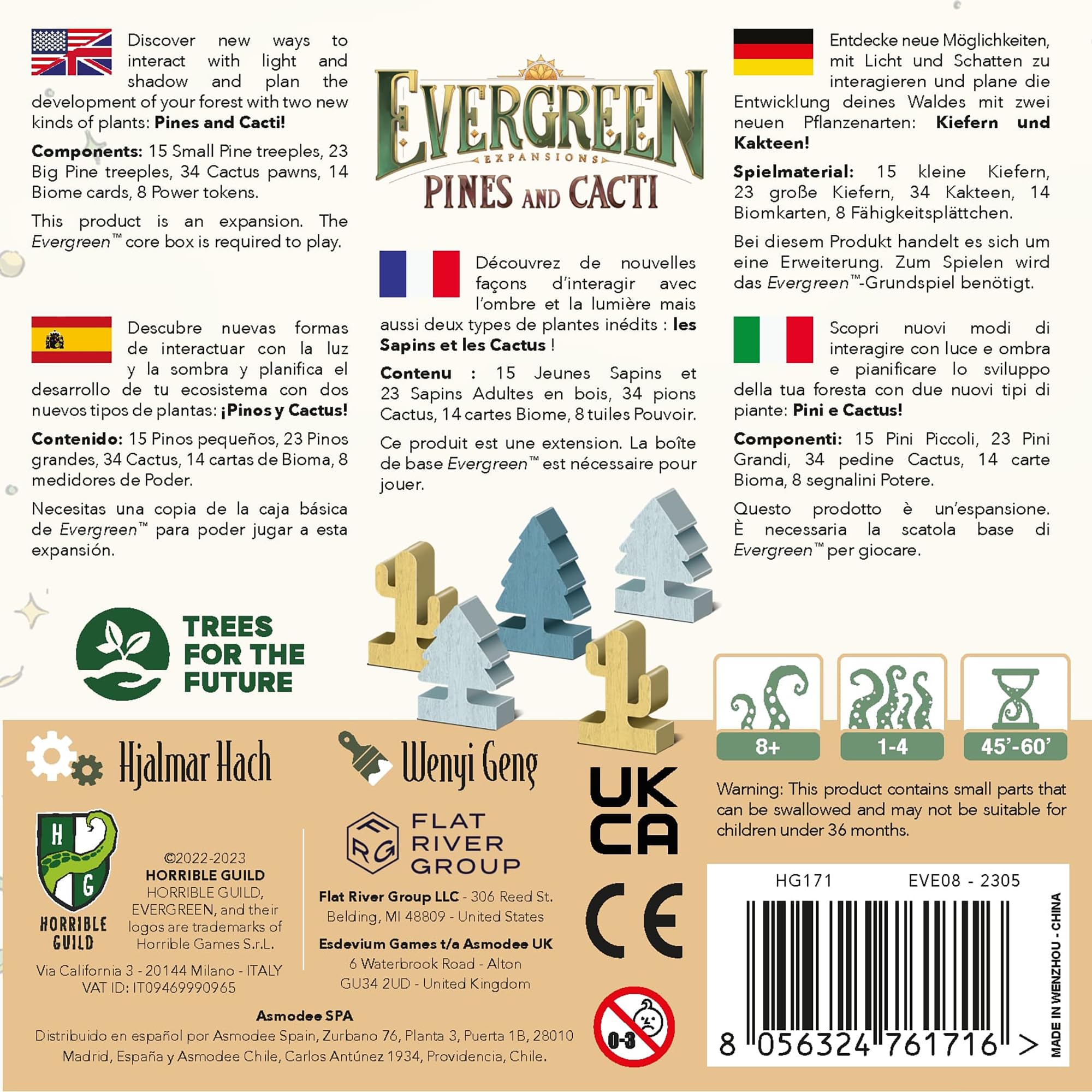 Horrible Guild: Evergreen: Pines and Cacti Expansion - Set of 2 Modular Expansions, Tree Growing Abstract Strategy Board Game, Ages 8+, Players