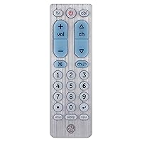 Big Button Universal Remote Control for Samsung, Vizio, Lg, Sony, Sharp, Roku, Apple TV, TCL, Panasonic, Smart TVs, Streaming Players, Blu-Ray, DVD, 2-Device, Silver, 33701