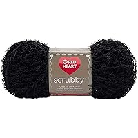 Red Heart Black Scrubby Yarn, 1 Pack