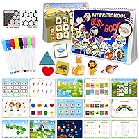 Preschool Busy Book, 23 Pages, 13 Themes + Tracing and Coloring for Kids, Preschool Learning Activities for Kids, Sensory Quiet Books, Learning Resources, Montessori Toys
