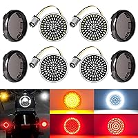 Benlari 1157 LED Turn Signals Front Rear 81 LED Lights Super Bright Bulbs Lens Covers Kit 1986-2024 Compatible for Harley Davidson Touring Dyna Softail Sportster Street Glide Road Glide Iron 883