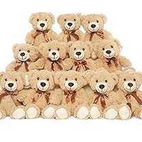 Teddy Bears Bulk 12 Packs Teddy Bear Stuffed Animal Plush Toys Gift for Kid,13.5 Inches Light Brown Stuffed Bears for Christmas Valentine's Day Birthday Wedding Party