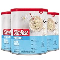 SlimFast Original Meal Replacement Powder, French Vanilla, Shake Mix, 10g of Protein, 14 Servings (Pack of 3) (Packaging May Vary)