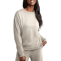 Hanes womens Originals French Terry Sweatshirt, Lightweight Fleece Pullover Sweatshirt, Available in Plus