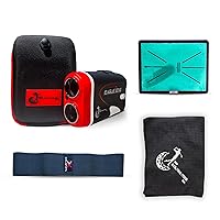 Bundle of Eagle Eye Golf Rangefinder,Golf Training Mat, Motion Fixer Power Band, Magnetic Golf Towel by My Golfing Store