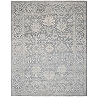 SAFAVIEH Oushak Collection Area Rug - 9' x 12', Blue, Hand-Knotted Traditional Oriental Wool, Ideal for High Traffic Areas in Living Room, Bedroom (OSH357A)