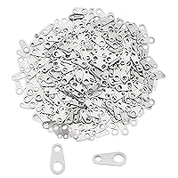 UNICRAFTABLE 500pcs 304 Stainless Steel Chain Tabs Oval Jewelry End Tabs Connector Findings for Bracelet Necklace Jewelry Making 1mm and 2.5mm 8x4x0.5mm