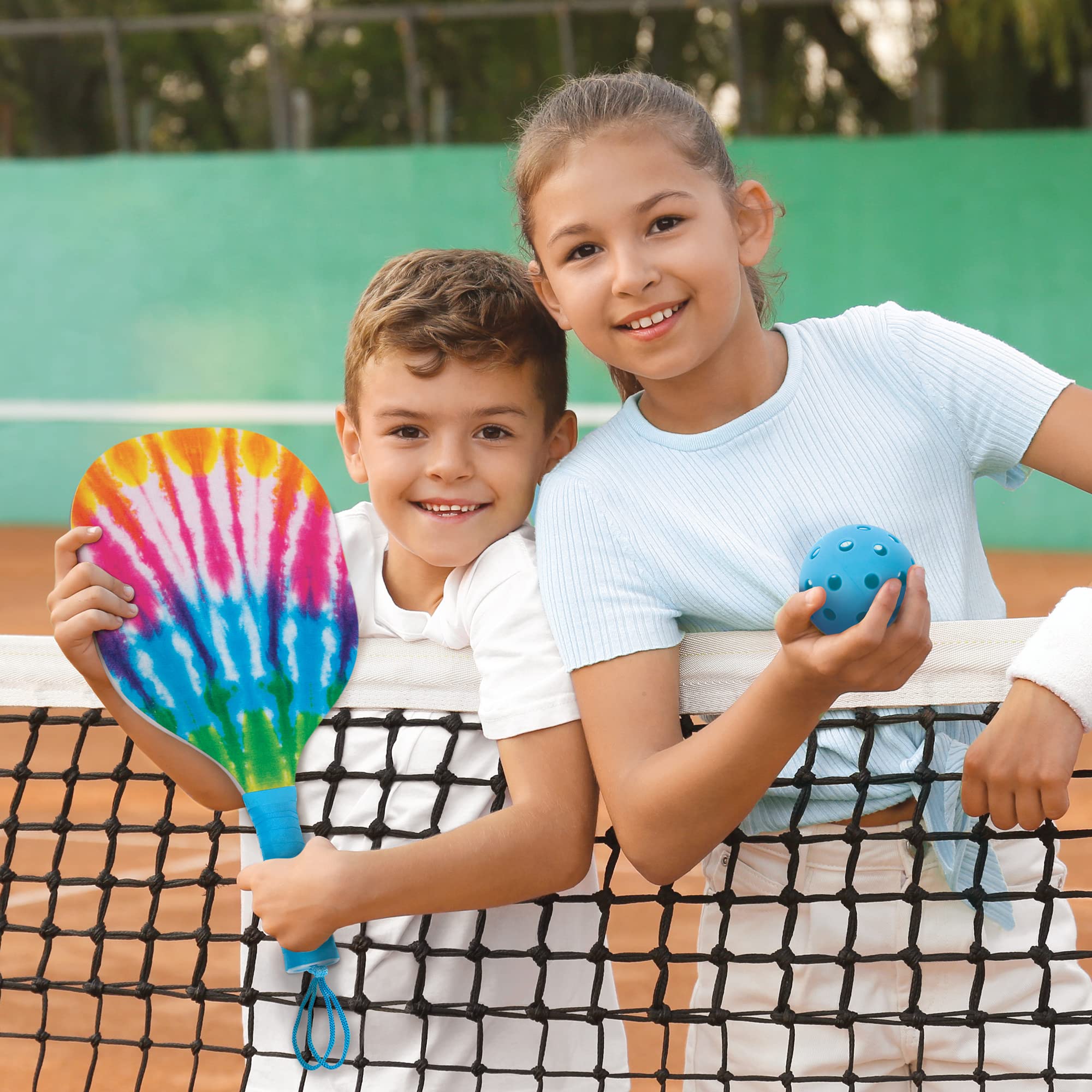 Make It Real 3C4G: Tie Dye 2 Person Pickleball Set - Play Pickleball Anywhere Your Heart Desires, Drawstring Dag Included, Three Cheers for Girls, Tween & Girls, Kids Ages 8+