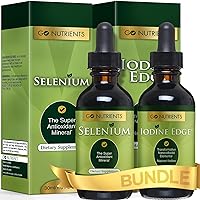 Go Nutrients Selenium 200 mcg Supplement | Go Nutrients Nascent Iodine Supplement | High Potency Liquid Drops - Non-GMO, Gluten-Free
